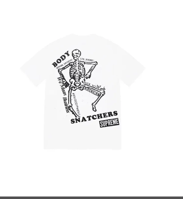 SNATCHERS and Back S Skull Print Black XL M SS23 L TEE White BODY 0721